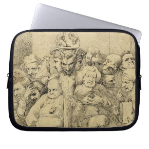Literary Characters Assembled Around the Medallion Laptop Sleeve