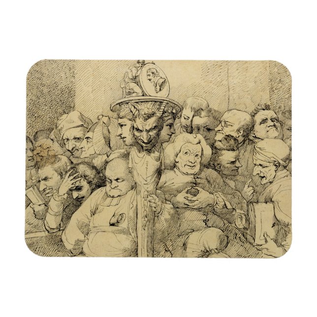 Literary Characters Assembled Around the Medallion Magnet (Horizontal)