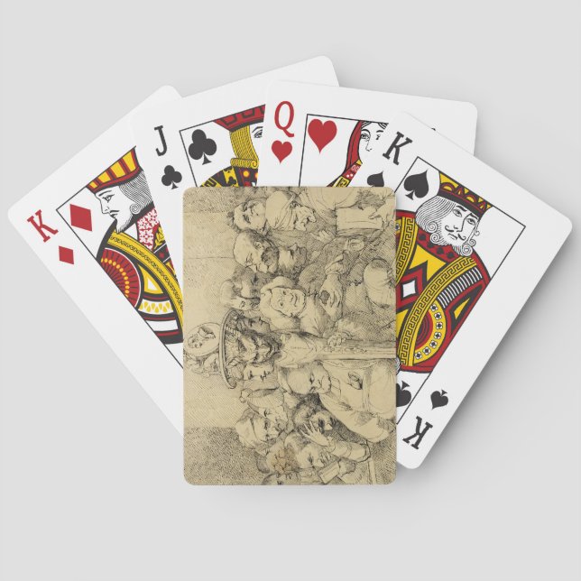 Literary Characters Assembled Around the Medallion Playing Cards (Back)