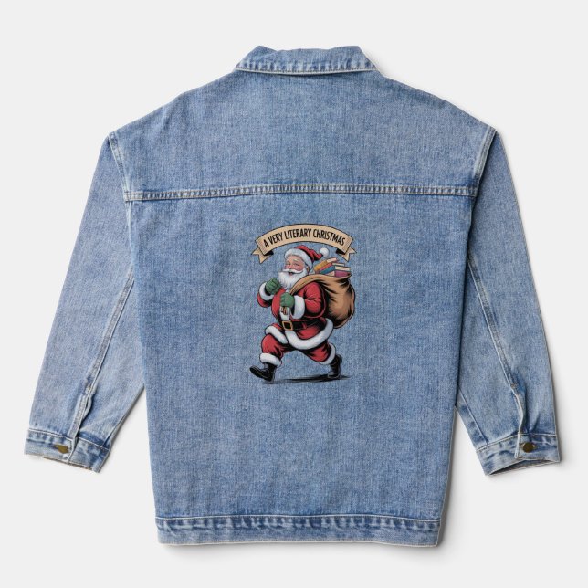 Literary Christmas Book lover Gift Denim Jacket (Back)