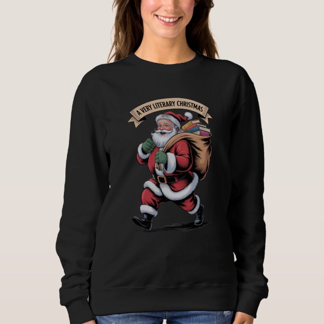 Literary Christmas Book lover Gift Sweatshirt (Front)