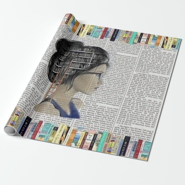 Literary Gift for Bookish Girls Wrapping Paper (Unrolled)