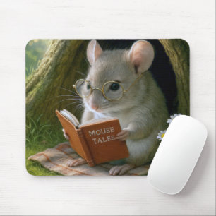 Literary Mouse In a Cosy Tree Hole Pad