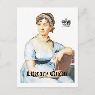 Literary Queen Vintage Style Jane Austen Postcard