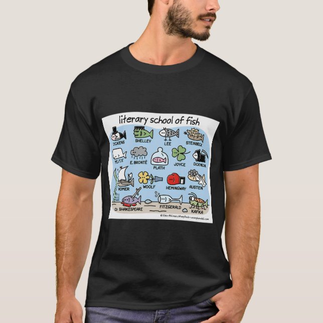 literary school of fish T-Shirt (Front)