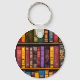 Literary Treasures - Classic Old Books Key Ring