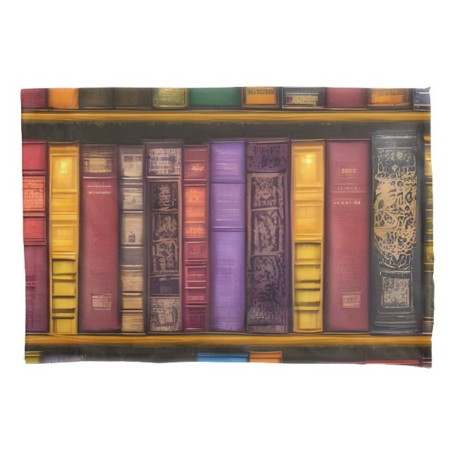 Literary Treasures - Classic Old Books Pillowcase (Front-Left)