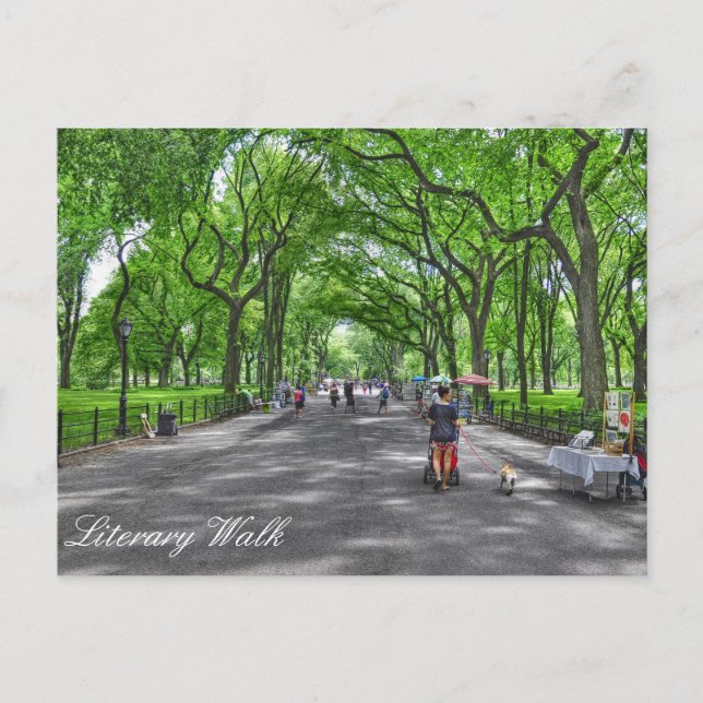 Literary Walk- Central Park, New York Postcard (Front)