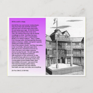 Literature, Shakespeare, All the World's a stage Postcard