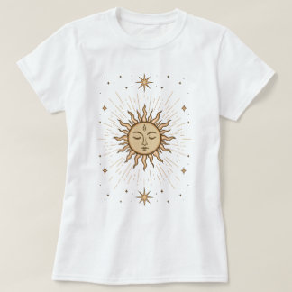 Litha Celestial Sun Face Summer Solstice Art T-Shirt