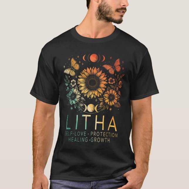 Litha Summer Solstice Midsummer Wheel Of The Year  T-Shirt (Front)