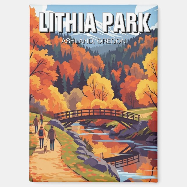 Lithia Park Ashland Oregon Travel Postcard Magnet (Front)