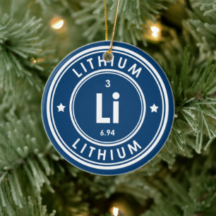 Lithium Element Blue Ceramic Ornament