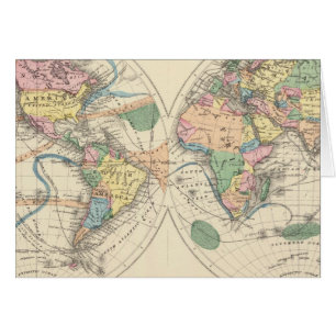 Lithographed World Map