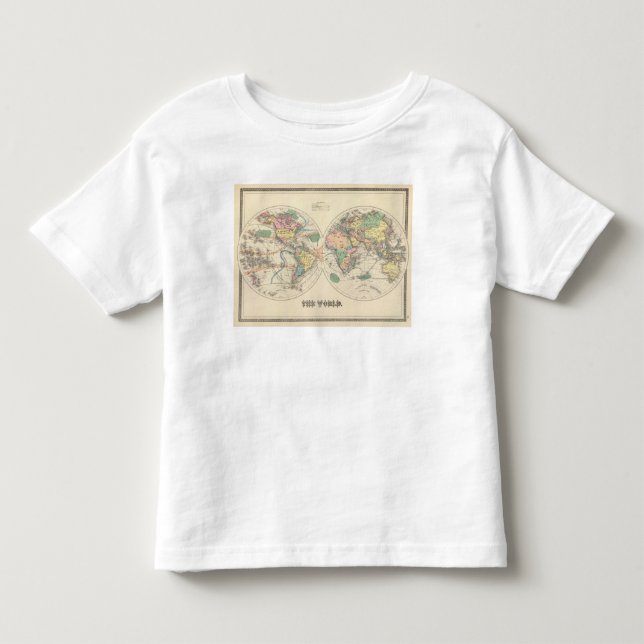 Lithographed World Map Toddler T-Shirt (Front)