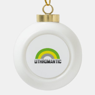 Lithromantic Pride Ceramic Ball Christmas Ornament