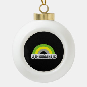 Lithromantic Pride Ceramic Ball Christmas Ornament
