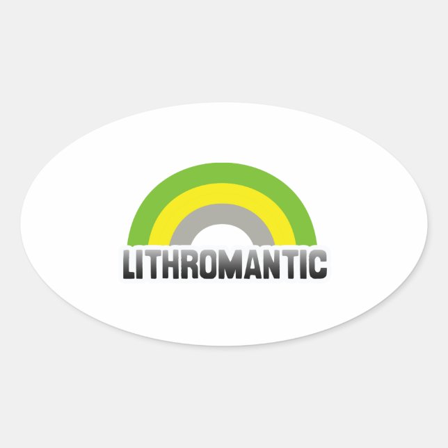 Lithromantic Pride Oval Sticker (Front)