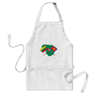 Lithuania and Taurage County Flags, Arms, Map Standard Apron