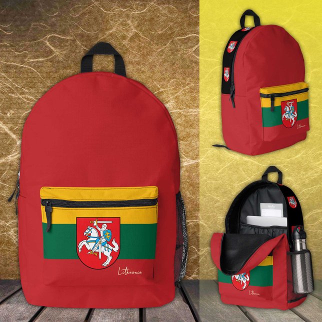 Lithuania, backpack, Lithuanian Flag / patriotic Printed Backpack (Creator Uploaded)