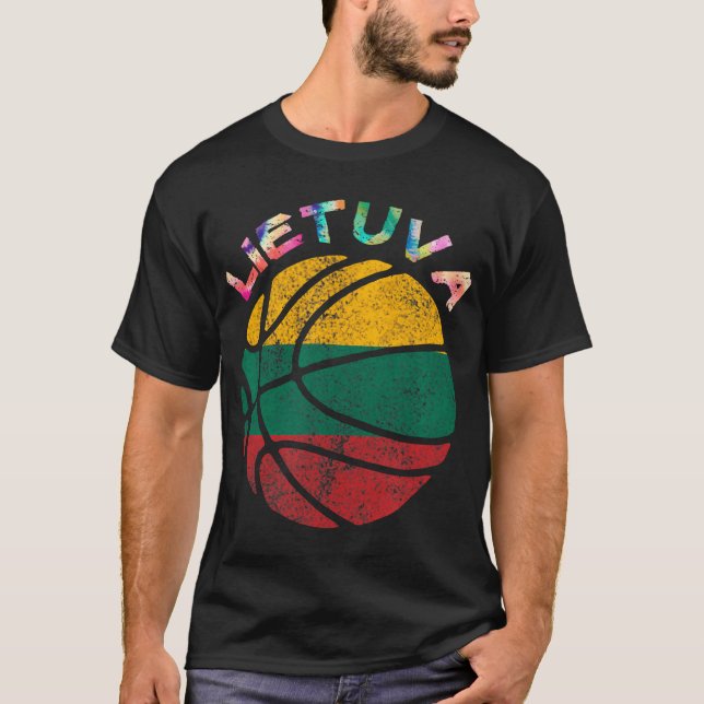 Lithuania Basketball Tie-Dye Lietuva Basketball Li T-Shirt (Front)