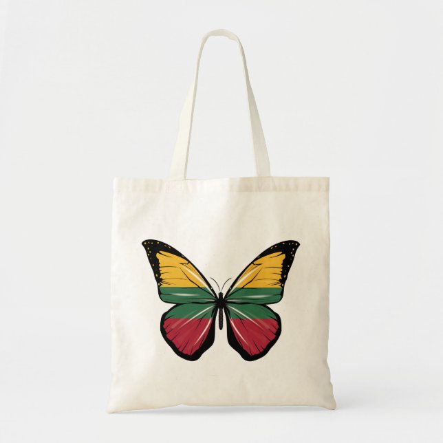 Lithuania Butterfly Flag Tote Bag (Front)