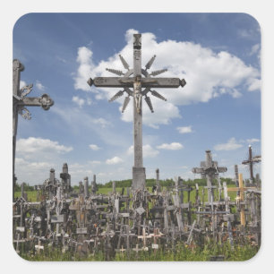 Lithuania, Central Lithuania, Siauliai, Hill 7 Square Sticker