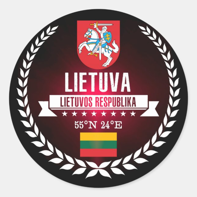 Lithuania Classic Round Sticker (Front)