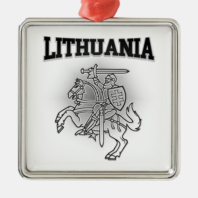 Lithuania Coat of Arms Metal Tree Decoration (Front)