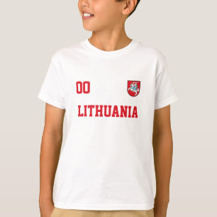 Lithuania Coat of Arms Name&Number Football Kids  T-Shirt