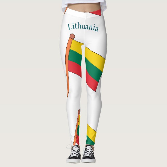 Lithuania Country Flag Thunder_Cove Leggings (Front)