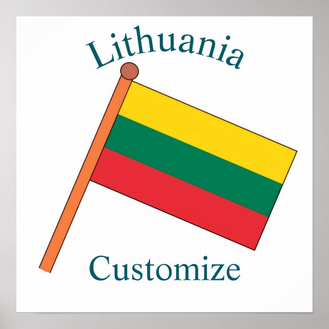 Lithuania Country Flag Thunder_Cove Poster (Front)