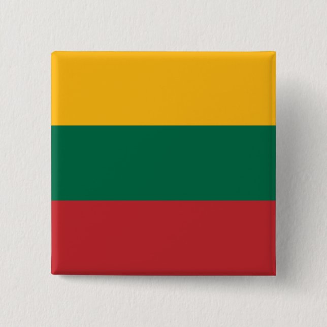Lithuania Flag 15 Cm Square Badge (Front)