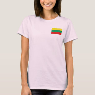 Lithuania Flag and Map dk T-Shirt
