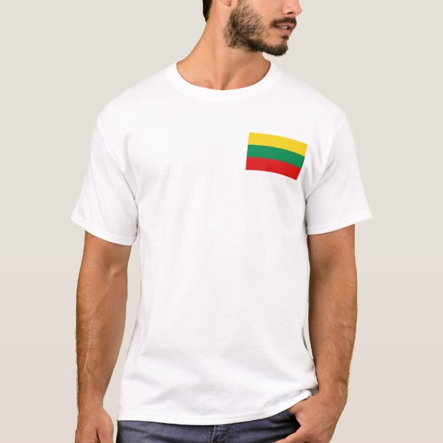 Lithuania Flag and Map T-Shirt (Front)