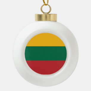 Lithuania Flag Ceramic Ball Christmas Ornament