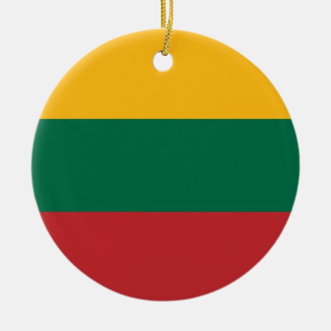 Lithuania flag ceramic tree decoration (Front)