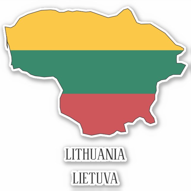 Lithuania Flag Charming Patriotic Map (Front)