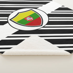 Lithuania flag-coat arms sherpa blanket