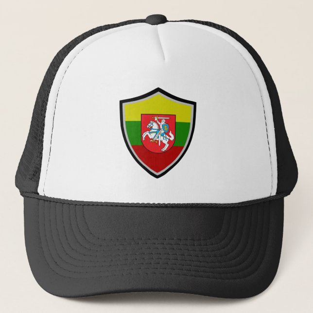 Lithuania flag-coat arms trucker hat (Front)