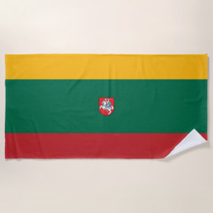 Lithuania flag-coat of arms beach towel