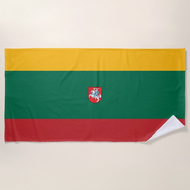 Lithuania flag-coat of arms beach towel (Front)