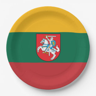 Lithuania flag-coat of arms    paper plate
