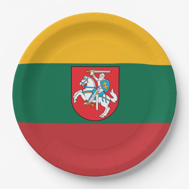 Lithuania flag-coat of arms    paper plate (Front)