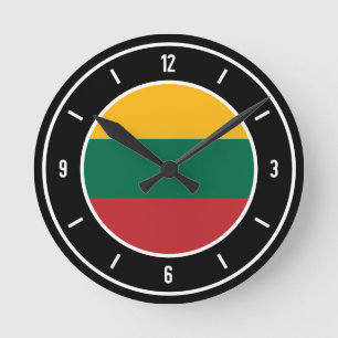 Lithuania Flag Elegant Round Clock