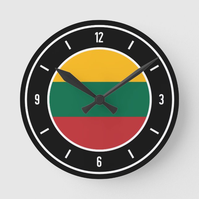 Lithuania Flag Elegant Round Clock (Front)