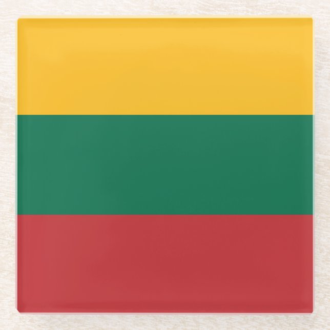 Lithuania Flag Glass Coaster (Front)