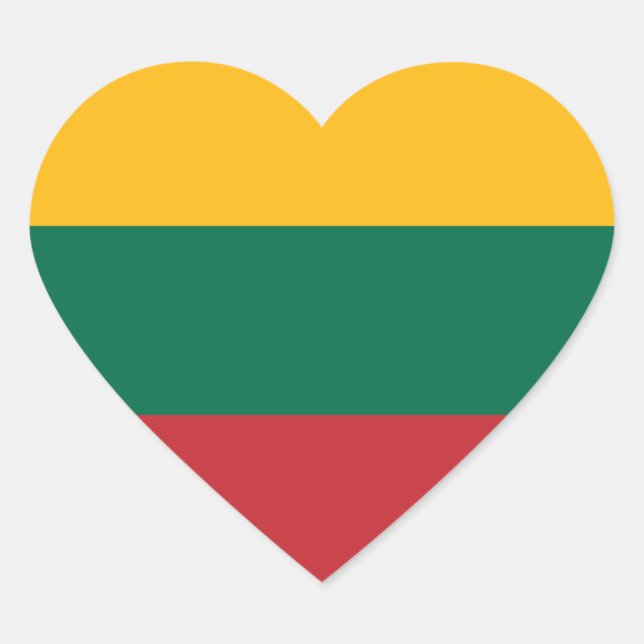 Lithuania Flag Heart Sticker (Front)