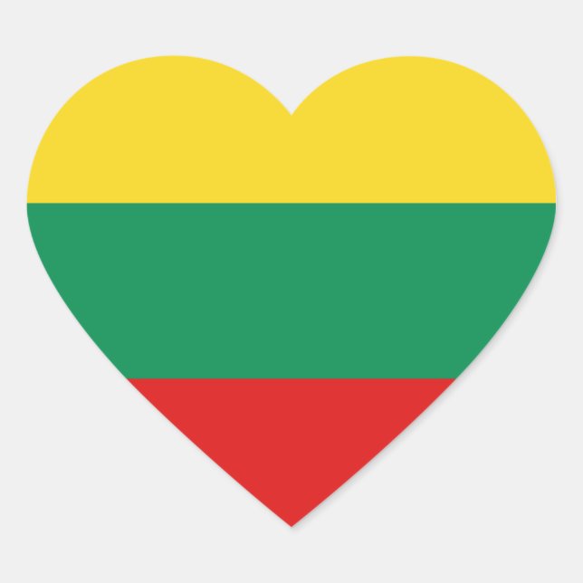 Lithuania Flag Heart Sticker (Front)