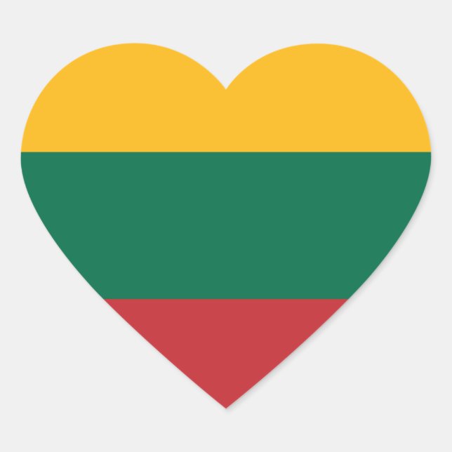 Lithuania Flag Heart Sticker (Front)